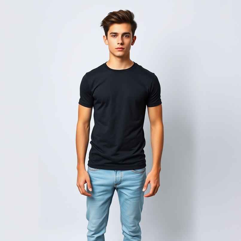 Springman Men Pure Cotton Solid Round Neck T-shirt | Black - S