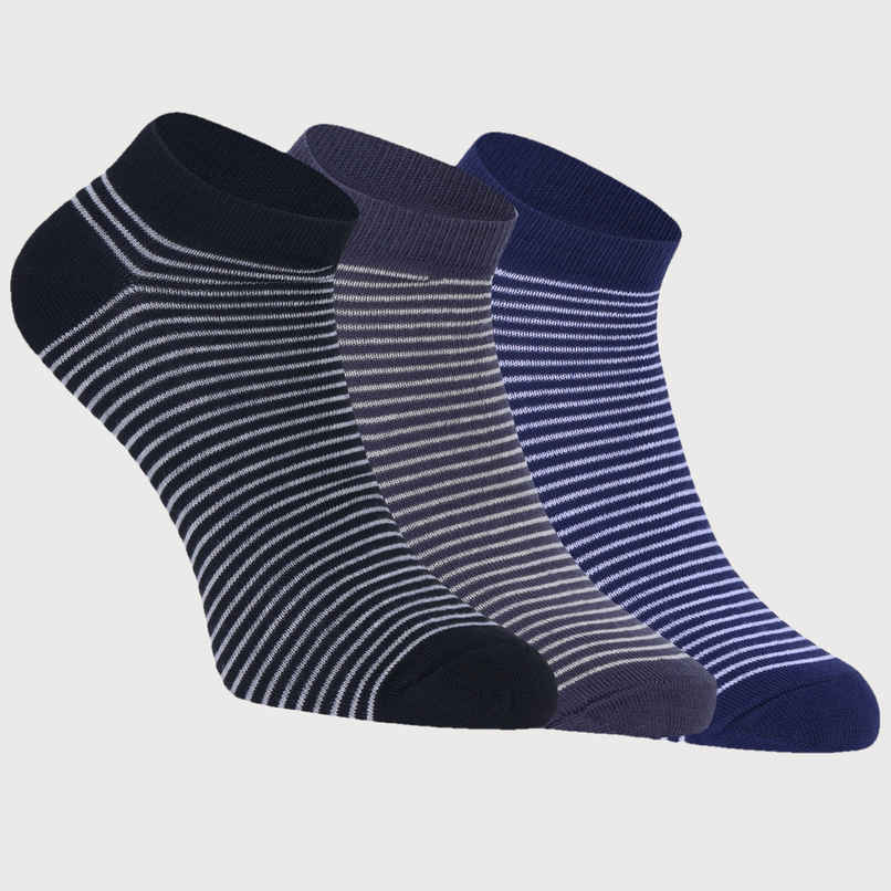 Beyond Unisex Striped Cotton Low Cut Socks | Assorted - Free Size