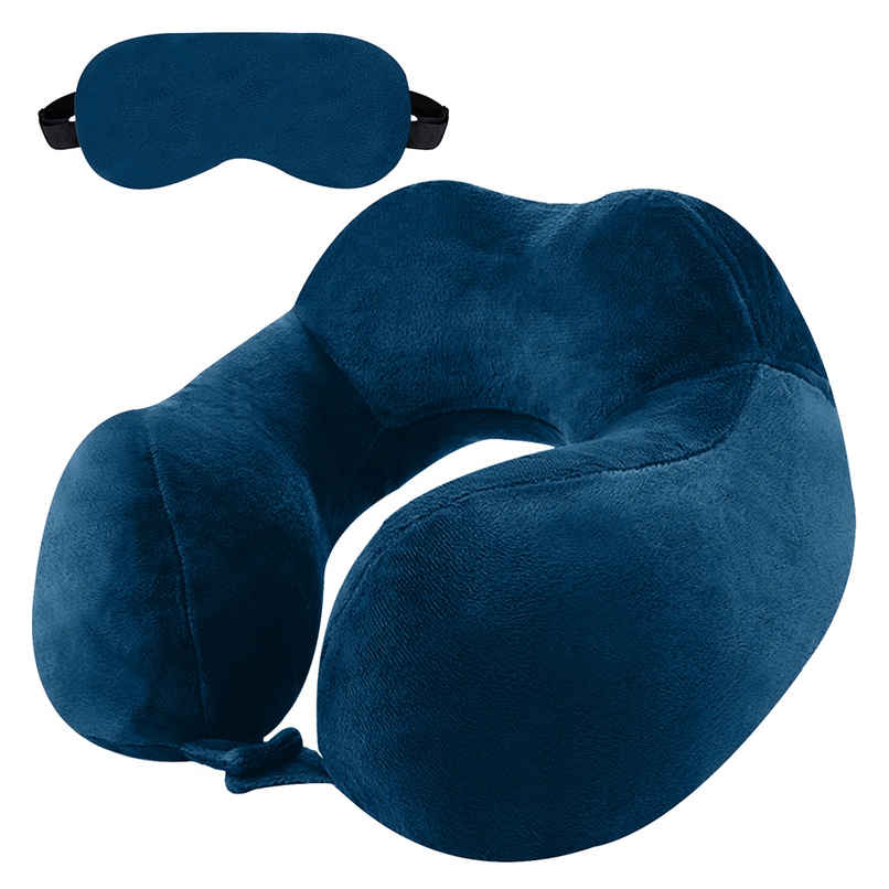 Billebon Unisex Fiber Neck Pillow | Navy Blue