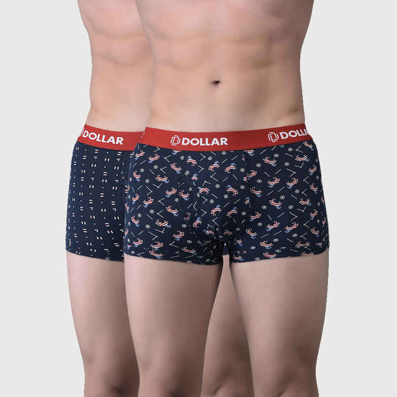Dollar Bigboss Men's Combed Cotton Printed Trunk | Pack Of 2 | Assorted - M