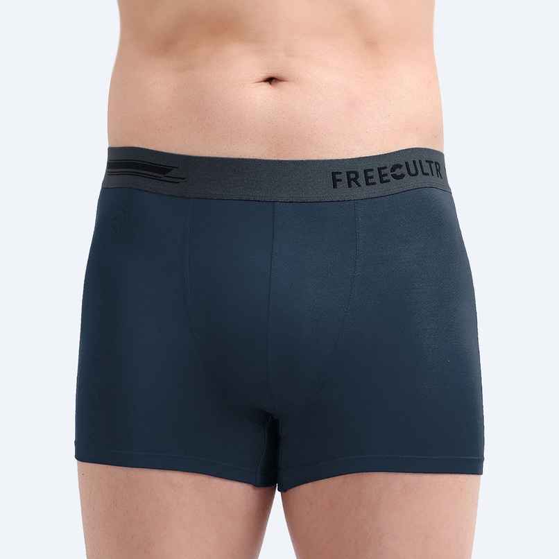 Freecultr Men's Underwear Micromodal Airsoft Trunk - Pack of 1 Prussian Blue - S