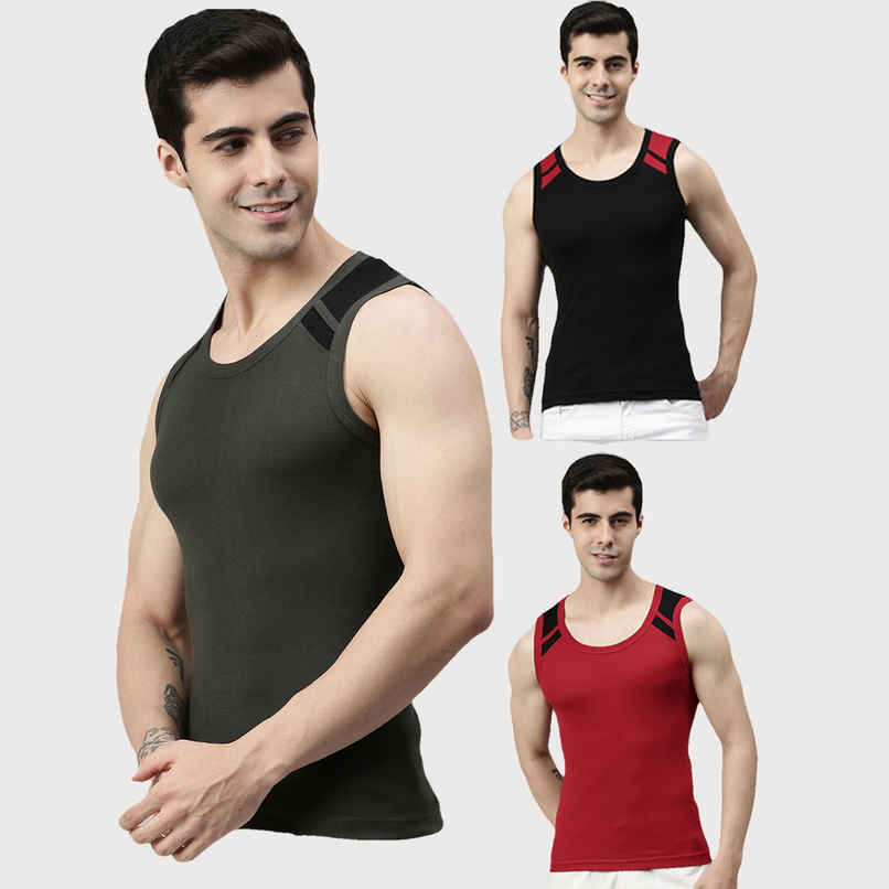 Lux Cozi Men's Colour Cotton Gym Vest | Assorted | 75