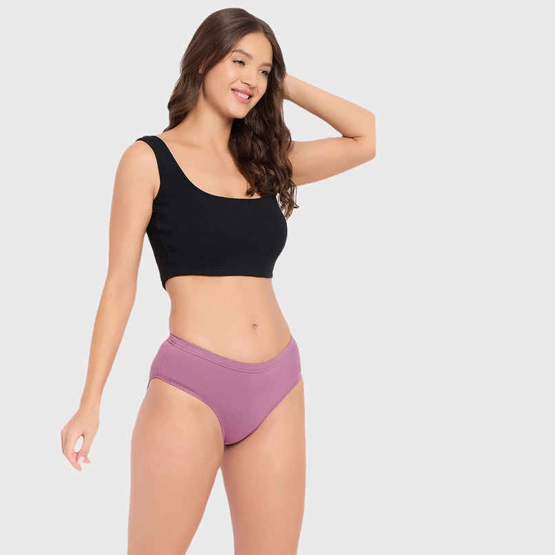 Clovia Cotton Spandex Pack Of 3 Medium Waist Inner Elastic Hipster Panty (Purple , Blue , Pink - Xl) Clovia Cotton Spandex Pack Of 3 Medium Waist Inner Elastic Hipster Panty (Purple , Blue , Pink - Xl)