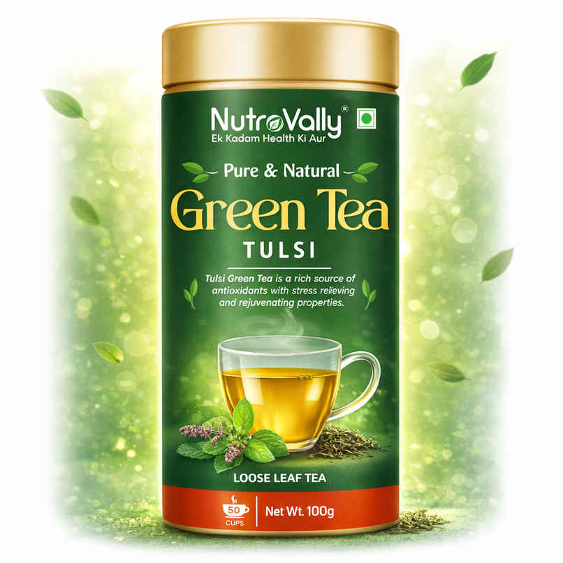 NutroVally Tulsi Green Tea Loose Leaves