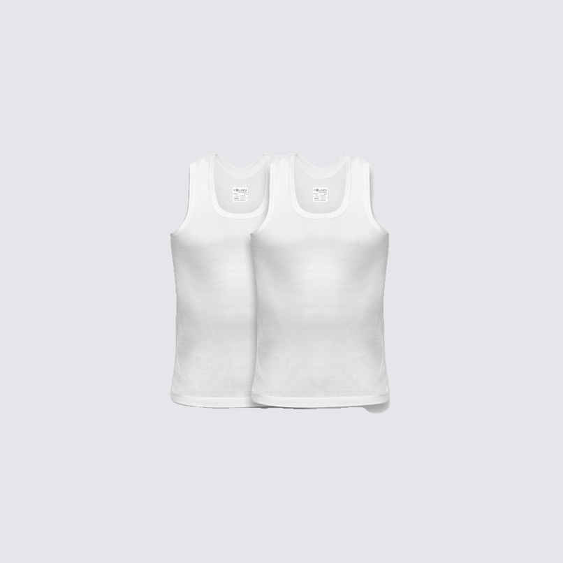 Rupa Colors Men's King's Collection Royal Vest Style 213 White - 80 cm Pack of 2