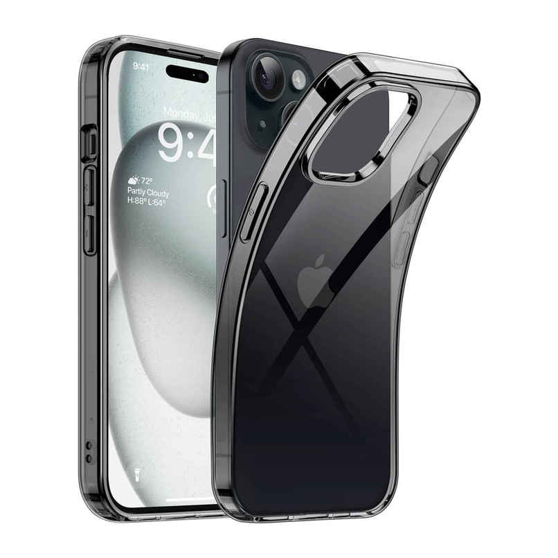 ExpressB For iPhone 13 | iPhone 14 Case Cover Clear Transparent | Thin Soft Back - Clear Black