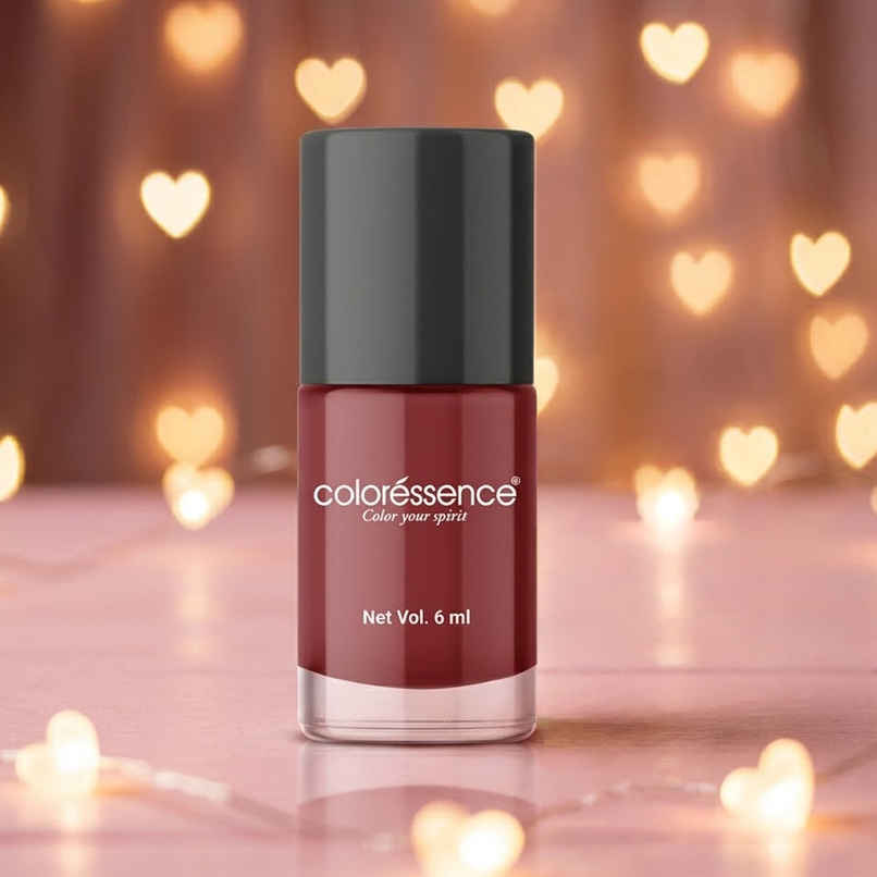 Coloressence Cute Coats Long Lasting Nail Paint, Chip Resistant, Quick Dry, 1 Swipe  | Dark Ruby