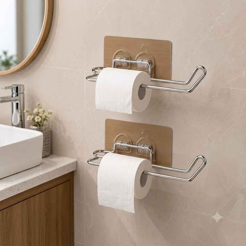 Perpetual Stainless Steel Toilet Paper Holder | Wall Mount | Pack of 2 Perpetual Stainless Steel Toilet Paper Holder | Wall Mount | Pack of 2