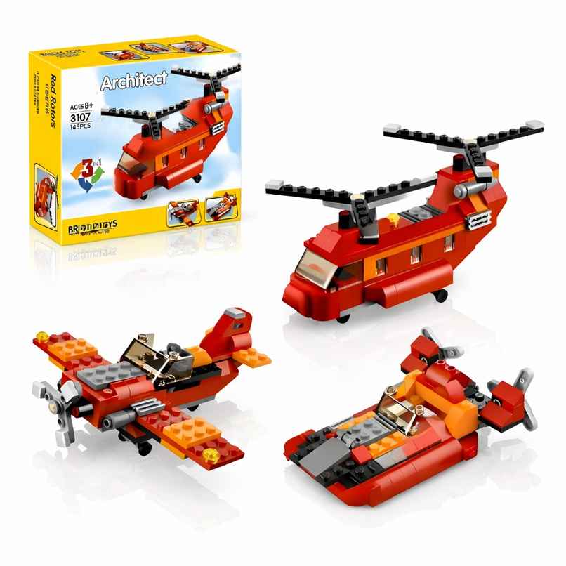 Fablue 3 in 1 Motors Architect Building Blocks Toy Set for Kids