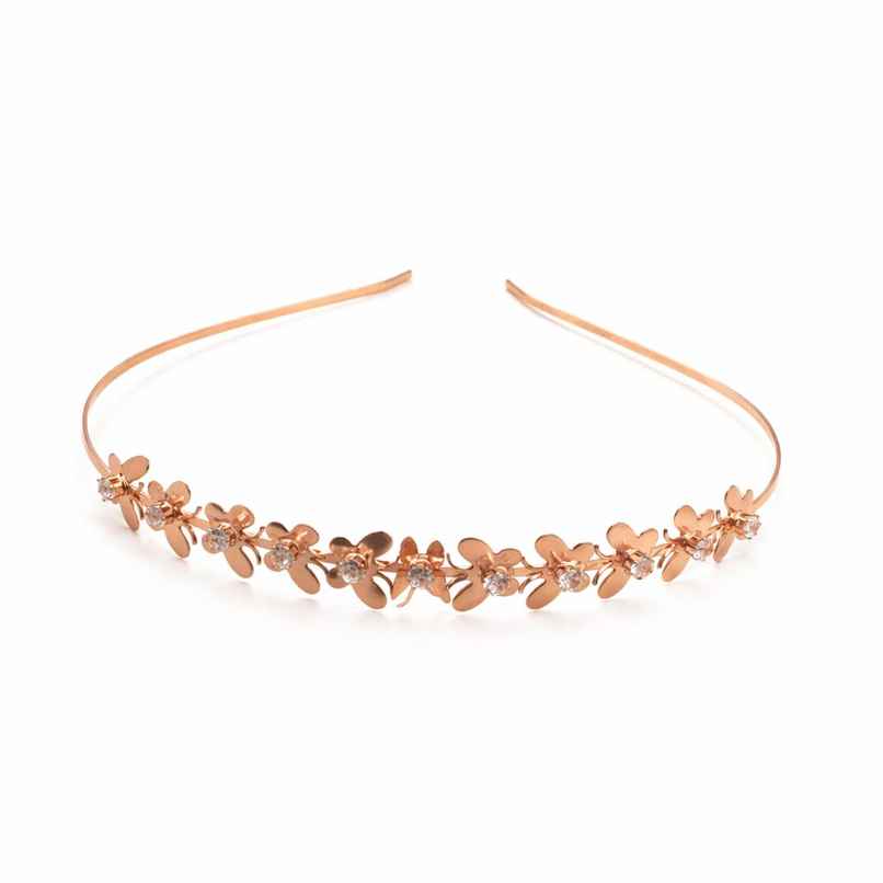 The Opal Factory Hair Accessories | Butterfly Diamante Hair Band for Girls - Rosegold