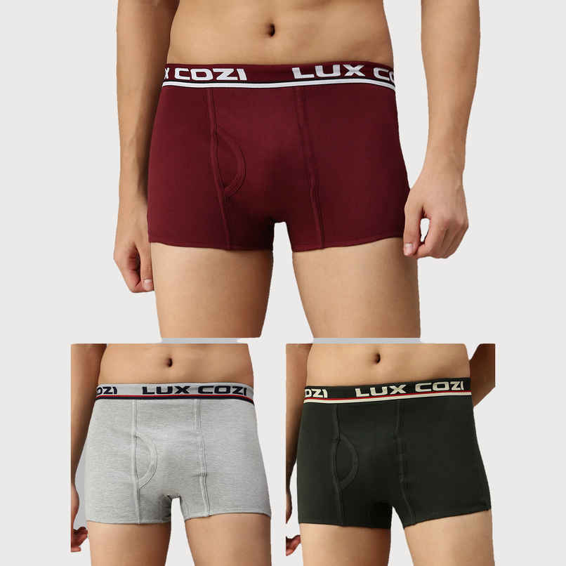 Lux Cozi Men's Solid Trunk | Assorted | 80 cm | Pack of 3