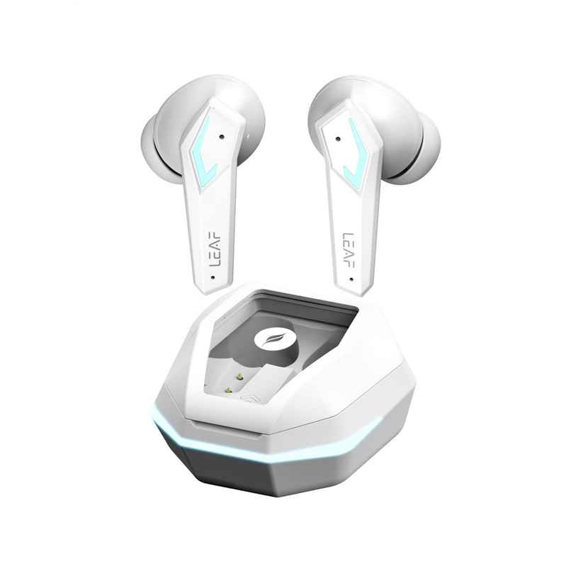 Leaf Buds X468 Gaming Earbuds with AI Sound App | 40H Playtime | AI ENC | TWS - Ivory Spaceship