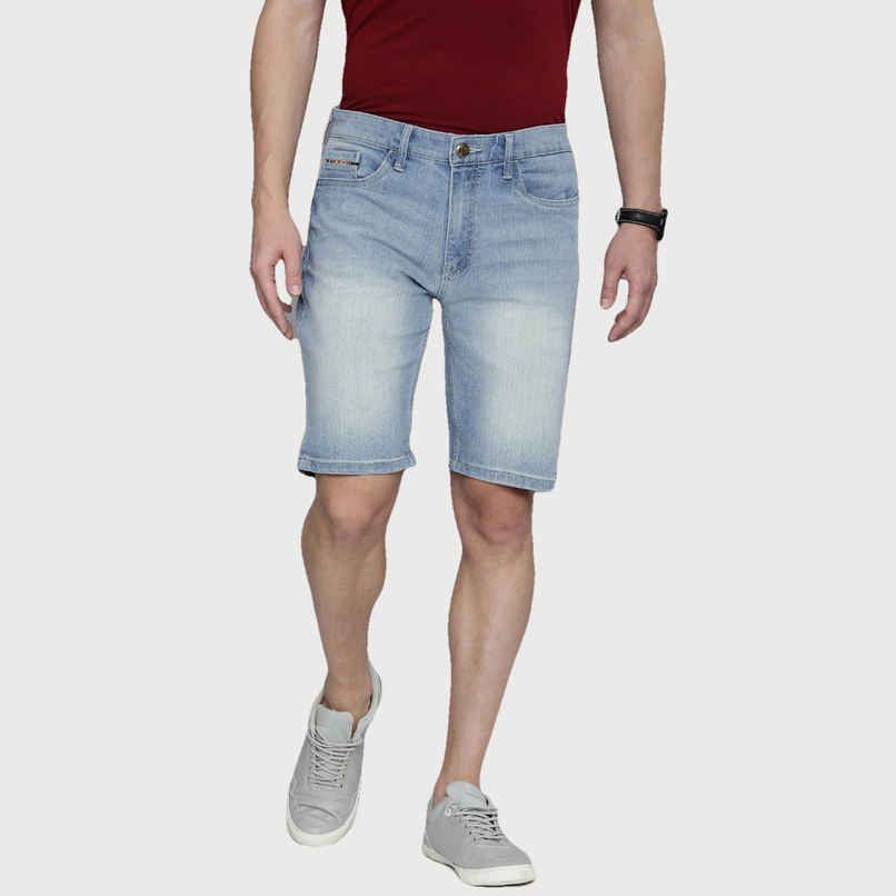 The Indian Garage Co Men | Slim Fit Solid Casual Denim | Ss Blue | 32