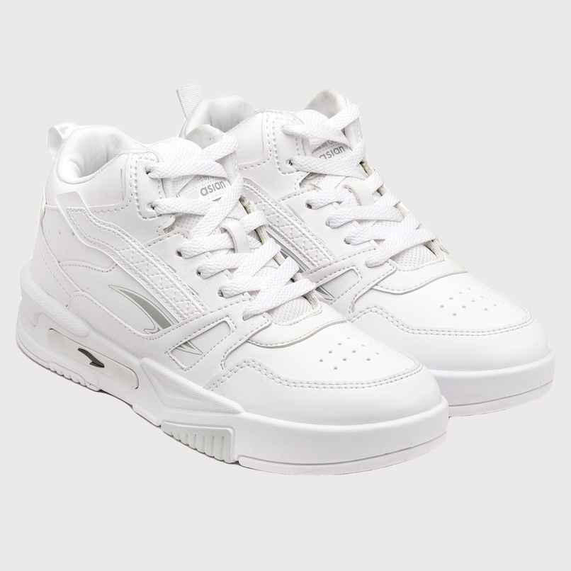 Asian Men s Mexico-11 Full White Hightop Sneakers | UK-8 Asian Men s Mexico-11 Full White Hightop Sneakers | UK-8