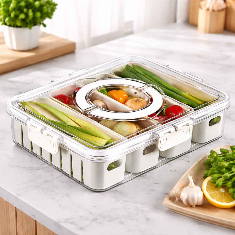 Zedak Divided Food Storage Box 4 Compartment with Clear Lock Lid - 1 pc Zedak Divided Food Storage Box 4 Compartment with Clear Lock Lid - 1 pc