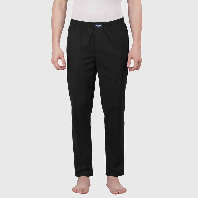 Pepe Jeans Mens Black Cotton Solid Sleep wear - Pack of 1 (M) Comfort Fit, Soft Fabric, Breathable