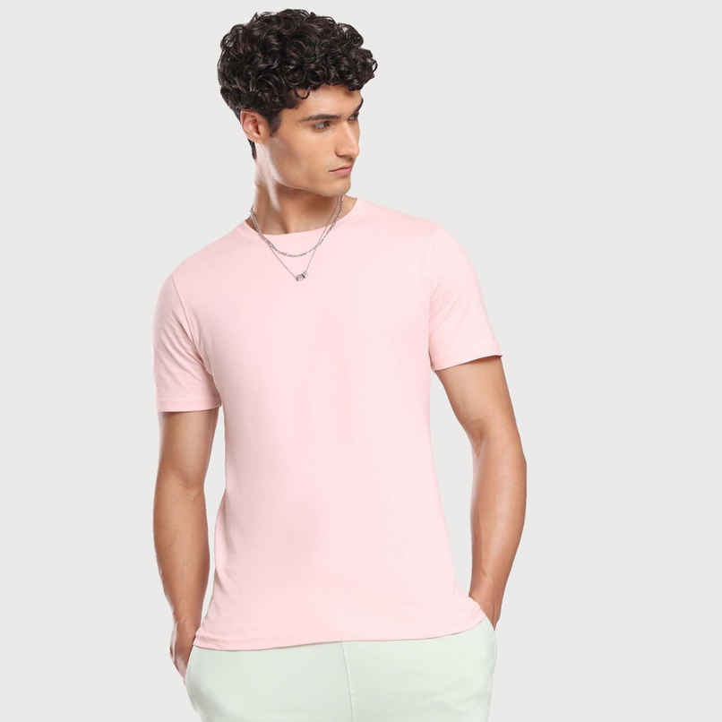 Nobero Men's Plain Classic Fit T-shirt | Blush - S Nobero Men's Plain Classic Fit T-shirt | Blush - S