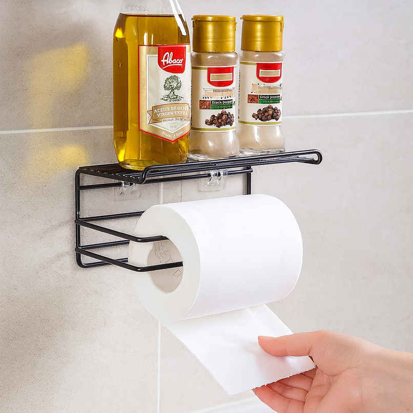Zedak Self Adhiesive Wall Mounted Toiler Paper Holder | Black Zedak Self Adhiesive Wall Mounted Toiler Paper Holder | Black