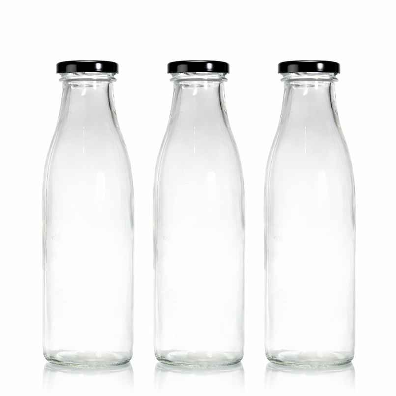 Lazer Glass Bottle | 500 ml | Leakproof Airtight for Milk, Juice & Water