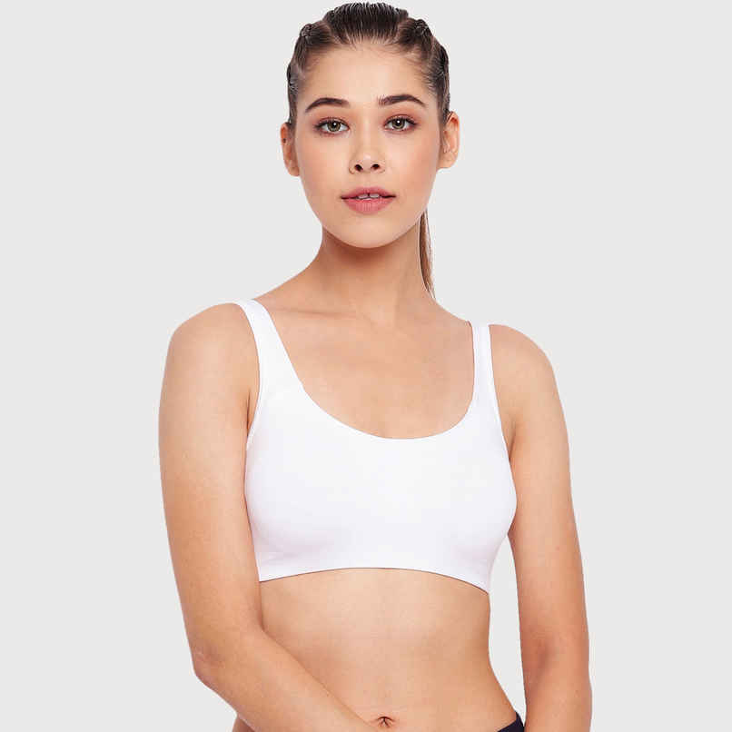 Enamor Women's SB06 Cotton Lounge Sports Bra | High Coverage | Non Padded | Wirefree | White | M Enamor Women's SB06 Cotton Lounge Sports Bra | High Coverage | Non Padded | Wirefree | White | M