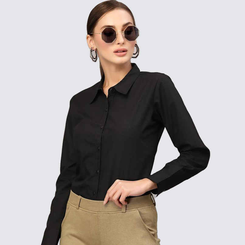 Style Quotient Women Black Classic Formal Shirt-L Style Quotient Women Black Classic Formal Shirt-L