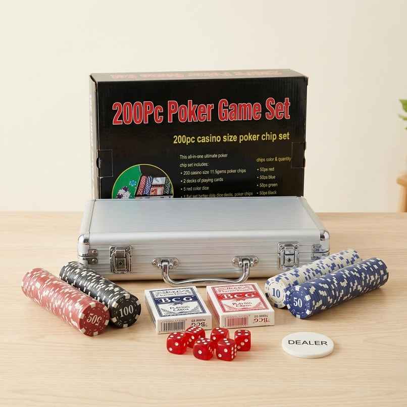 ABK Professional 200 Piece Poker Chip Set with Aluminium Carry Case ABK Professional 200 Piece Poker Chip Set with Aluminium Carry Case