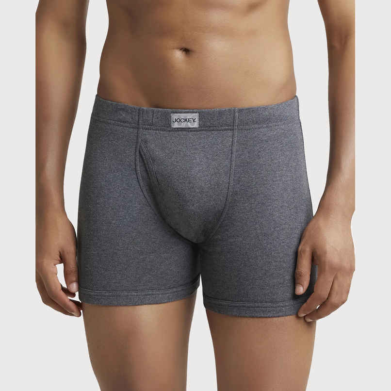 Jockey 8008 Men's Cotton Rib Underwear Solid Trunk|Ultrasoft Waistband | -XL