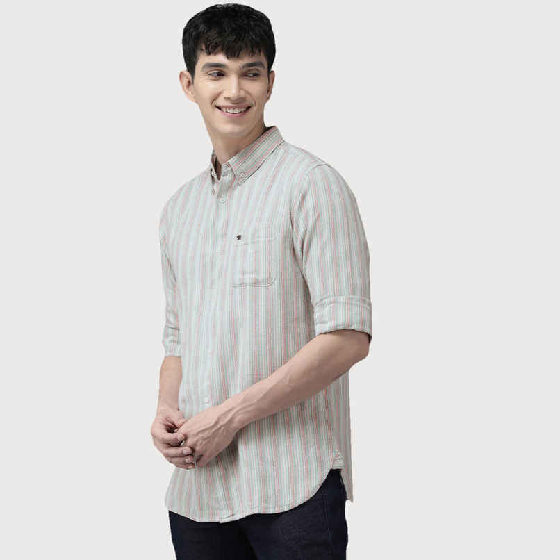 The Bear House Men Slim Fit Striped Casual Shirt Style-Jose Color - Multicolor Size - XL The Bear House Men Slim Fit Striped Casual Shirt Style-Jose Color - Multicolor Size - XL