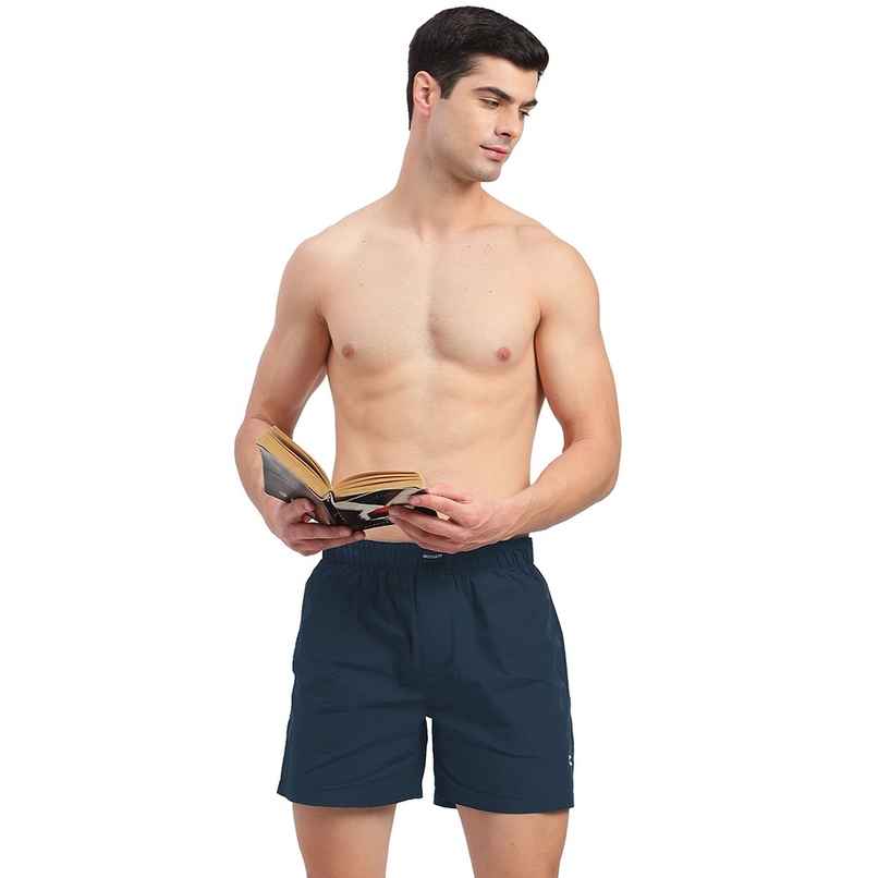 Freecultr Men s Silky Soft | All Day Boxer Shorts with Dual Deep Side Pocket | Blue - S