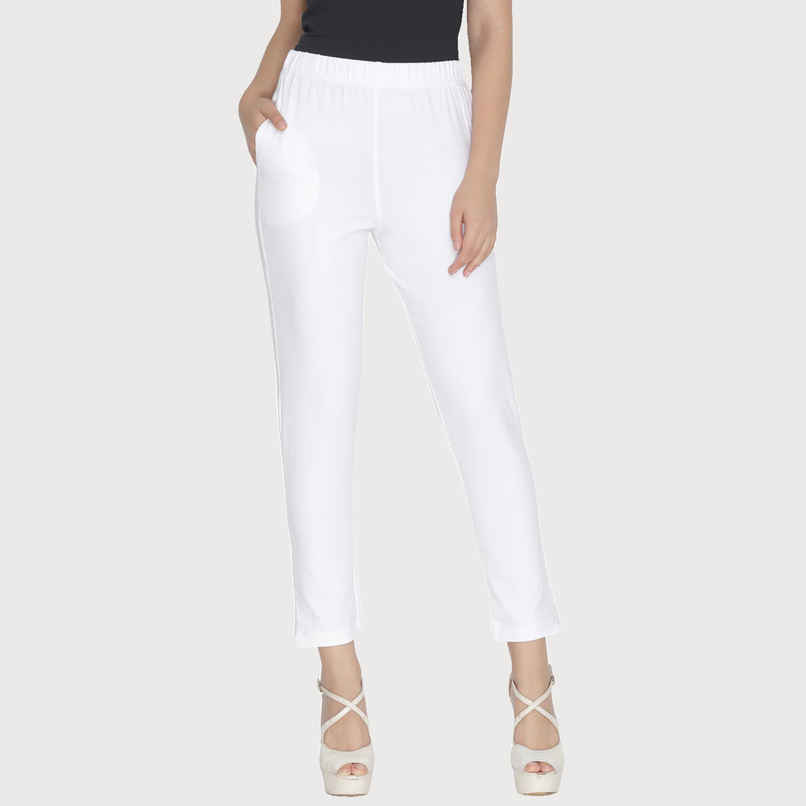 Lyra Women's Straight Pant Premium | White - S