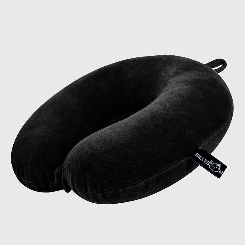 Billebon Premium Fibre Filled Round Travel Neck Pillow| Black