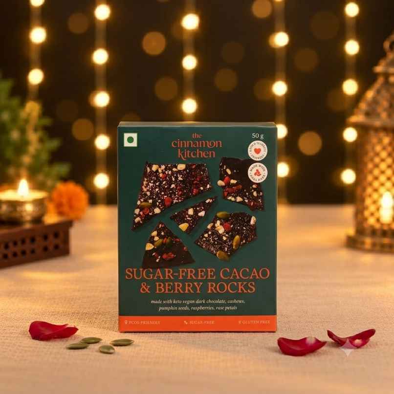 The Cinnamon Kitchen Sugar-Free Cacao & Berry Rocks Dark Chocolate The Cinnamon Kitchen Sugar-Free Cacao & Berry Rocks Dark Chocolate