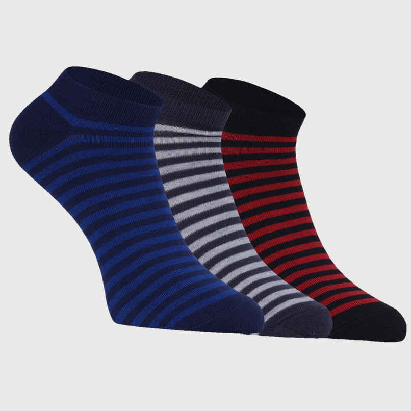 Beyond Unisex Striped Cotton Low Cut Socks | Assorted - Free Size