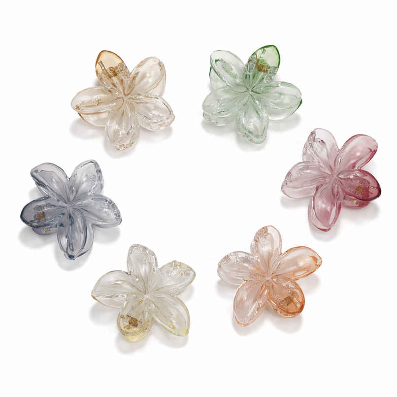 The Opal Factory Hair Accessories |Mini Crystal Flower Hair Clips | Trunslucent Multi