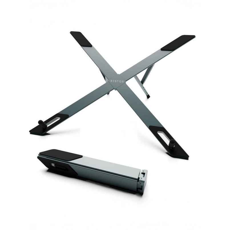 Bestor X-Shape Laptop Stand Compact Aluminum Stand For Desk,Height Adjustable Foldable,Pocket-Sized