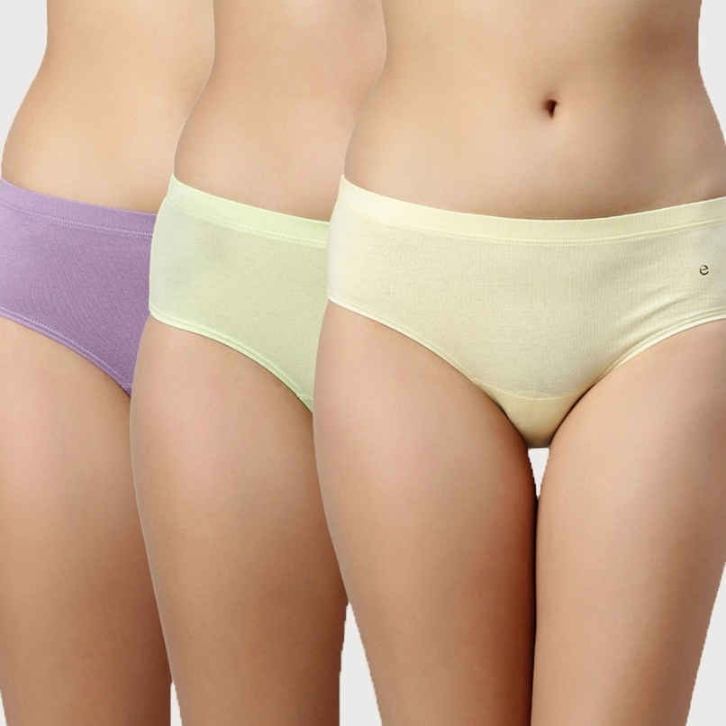 Enamor Women's CR17 Stretch Cotton Hipster Panty | Mid Waist | PO3 | Assorted | S