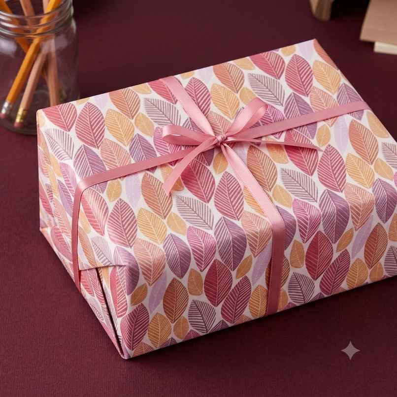 Itsy Bitsy Gift Wrapping Paper | Fleur Trelli Rosy Notes | 27.75 x 19.29 Inch | 1 Roll 5 Sheet