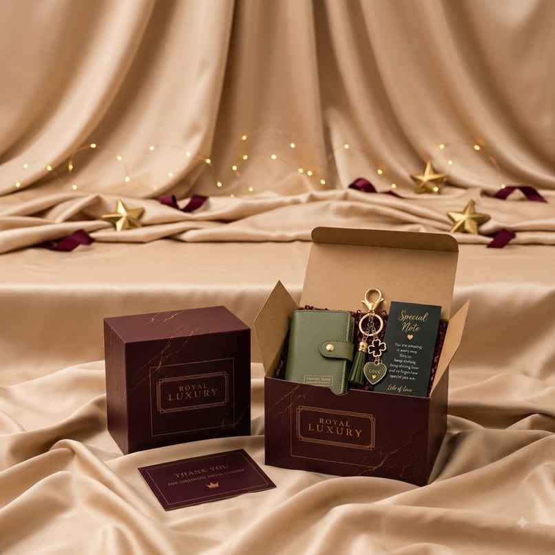 Luxury Gift Hamper with Wallet & Keychain | Mad Over Prints Luxury Gift Hamper with Wallet & Keychain | Mad Over Prints