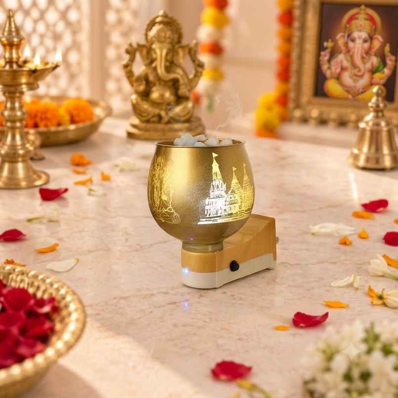Pure Camphor Electric Diffuser (Shri Rama) | Ceramic Night Lamp | Free Camphor Tablets | Cycle Pure Camphor Electric Diffuser (Shri Rama) | Ceramic Night Lamp | Free Camphor Tablets | Cycle