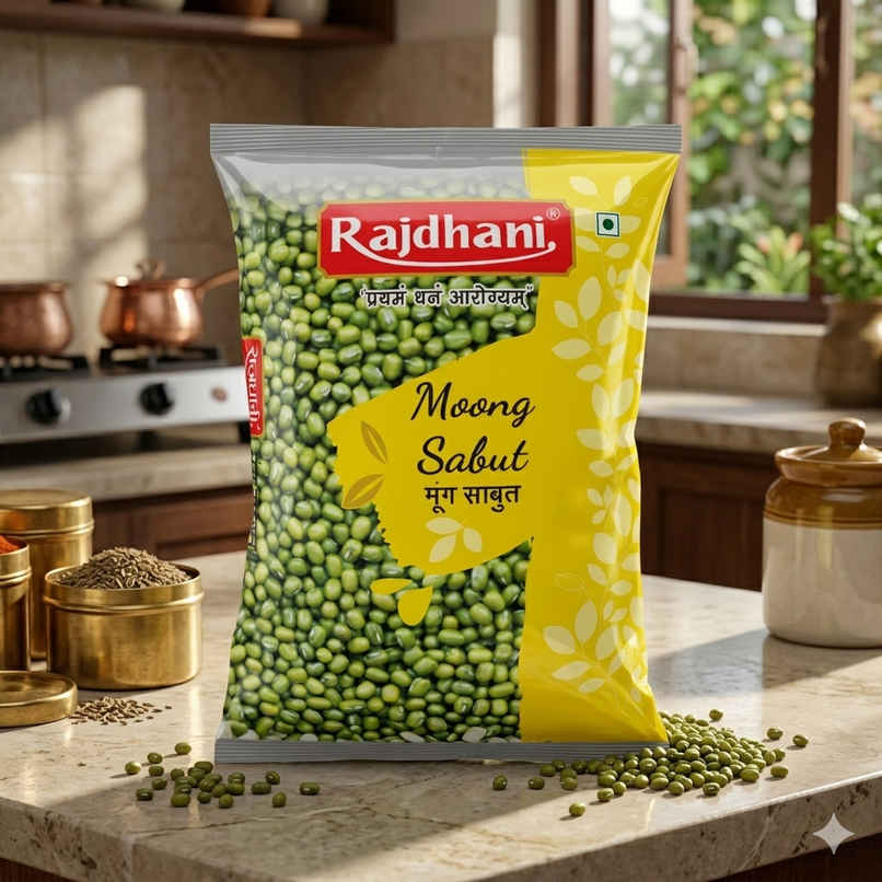 Rajdhani Unpolished Green Moong Dal Sabut / Whole