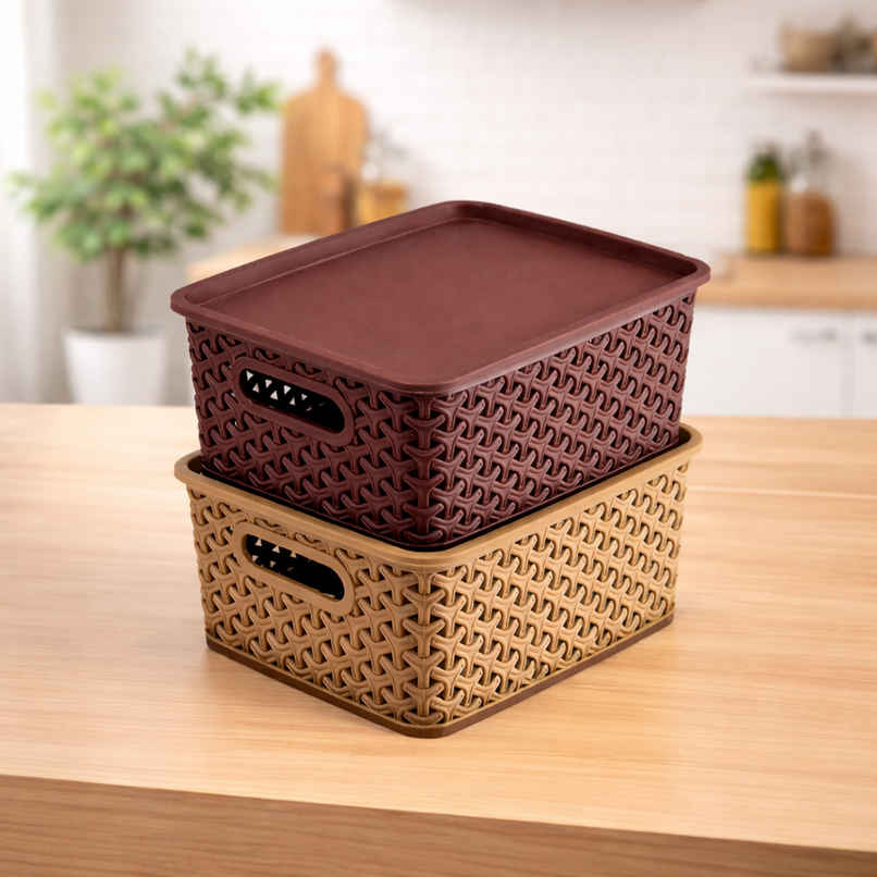 Zedak Multipurpose Solitaire Storage Basket with Lid | Assorted - 1 pack (2 pcs) Zedak Multipurpose Solitaire Storage Basket with Lid | Assorted - 1 pack (2 pcs)