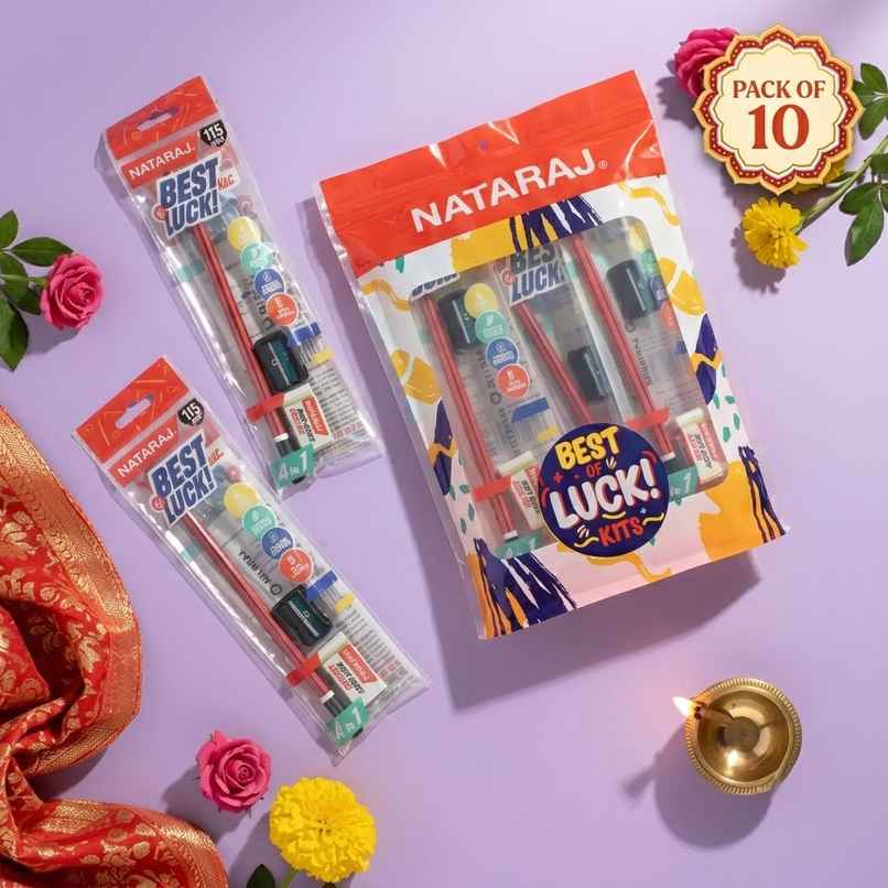 Nataraj Best of Luck Gift Kit| Return Gift for Kids | For Kanjak | Pack of 10