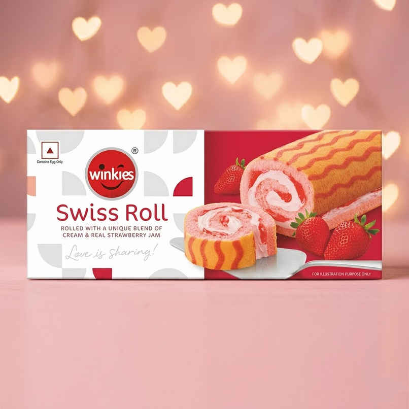 Winkies Swiss Roll - Cream & Real Strawberry Jam | Soft & Tasty