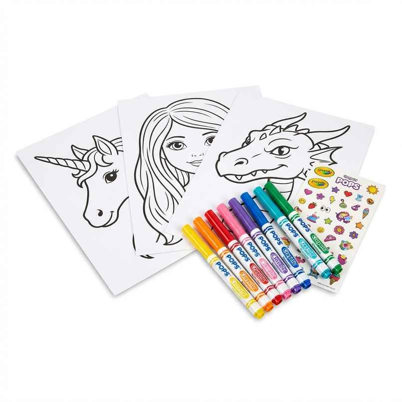 Crayola POPs 3D Kids Art Set, Mystical, Coloring Book Alternative, Gift for Girls & Boys, Ages 5+