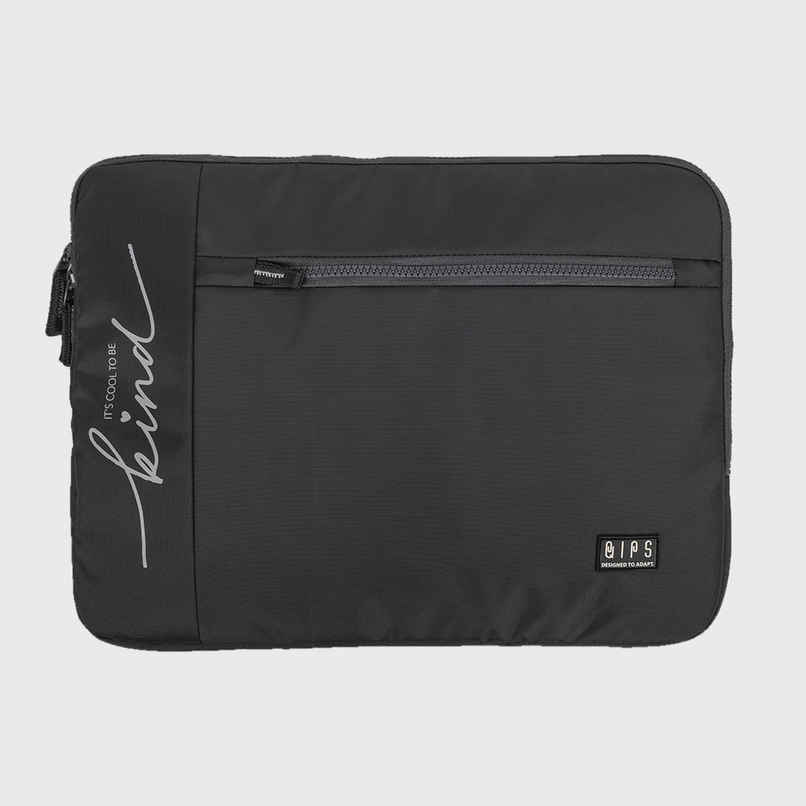 QIPS Unisex Solid PU Coated Polyester 15 L Laptop Sleeve | Dark Grey- 15 Inches QIPS Unisex Solid PU Coated Polyester 15 L Laptop Sleeve | Dark Grey- 15 Inches