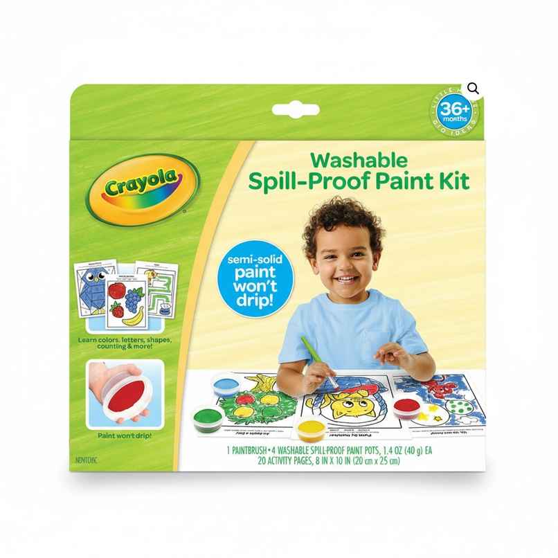 Crayola Spill Proof Paint Set, Washable Paint for Kids, Ages 3, 4, 5, 6