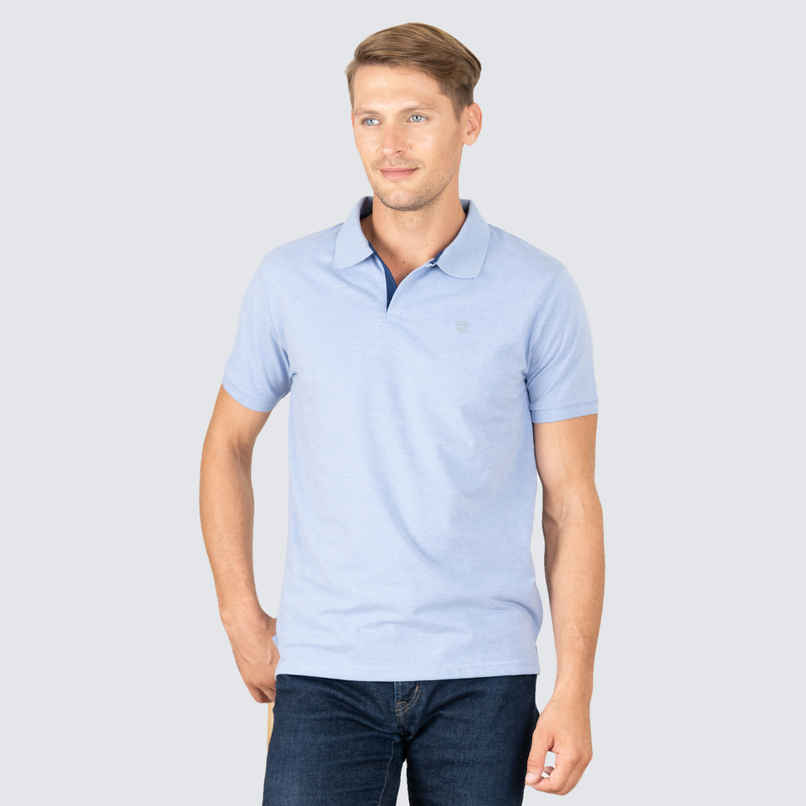 Lux Cozi Men's Cotton Polo T-Shirt, Oxford Blue, S Lux Cozi Men's Cotton Polo T-Shirt, Oxford Blue, S