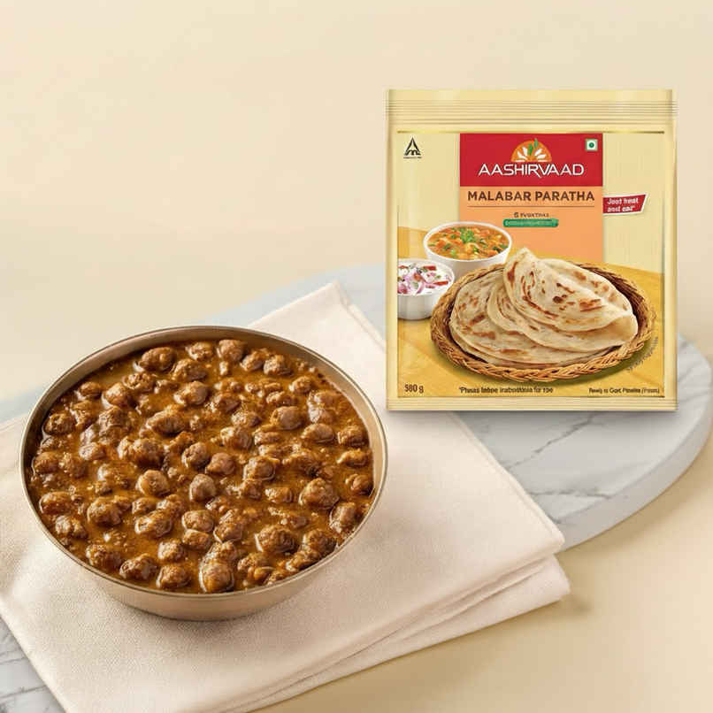 Chole + Aashirvaad Malabar Paratha | Heat & Eat
