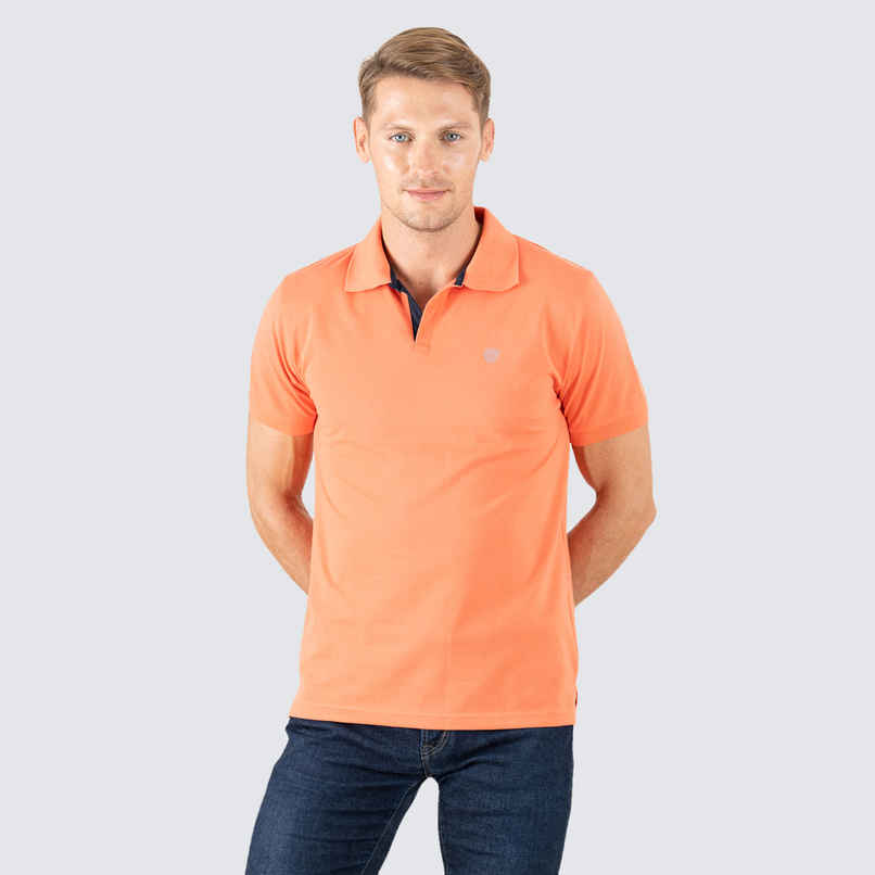 Lux Cozi Men's Cotton Polo T-Shirt, Apricat, S Lux Cozi Men's Cotton Polo T-Shirt, Apricat, S