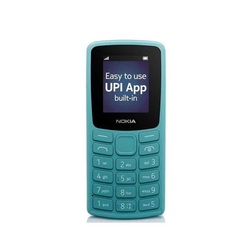 Nokia 105 Single Sim Keypad Mobile | 1.7" Display | 1000 mAh Battery | Built in UPI | Cyan